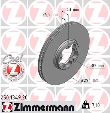 250134920 ZIMMERMANN Тормозной диск