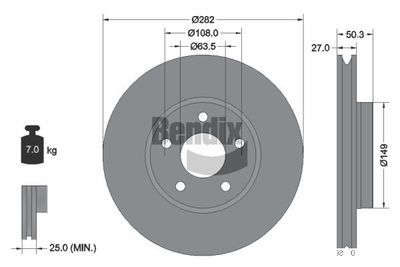 BDS2029HC BENDIX Braking Тормозной диск