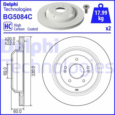 BG5084C DELPHI Тормозной диск