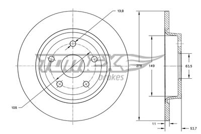 TX7394 TOMEX Brakes Тормозной диск