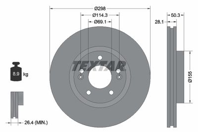 92253603 TEXTAR Тормозной диск