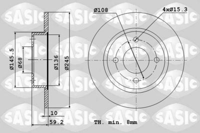 9004393J SASIC Тормозной диск