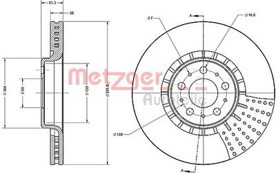 6110559 METZGER Тормозной диск