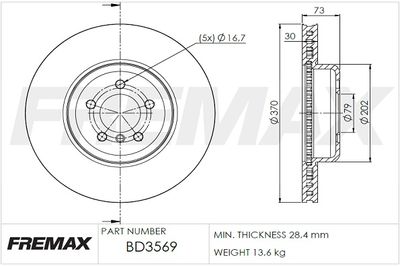 BD3569 FREMAX Тормозной диск