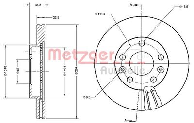 6110683 METZGER Тормозной диск