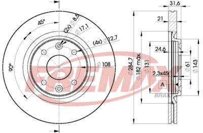 BD4195 FREMAX Тормозной диск