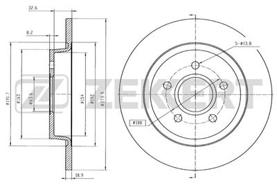 BS5265B ZEKKERT Тормозной диск