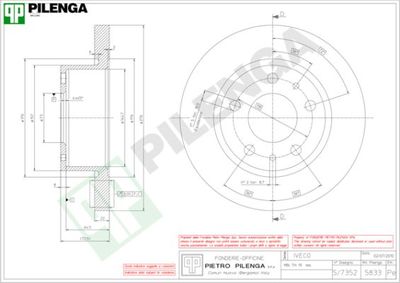 5833 PILENGA Тормозной диск