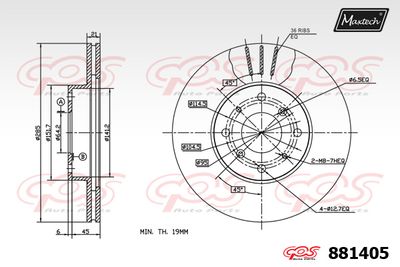 881405 MAXTECH Тормозной диск