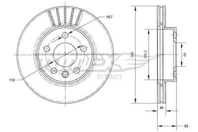 TX7078 TOMEX Brakes Тормозной диск