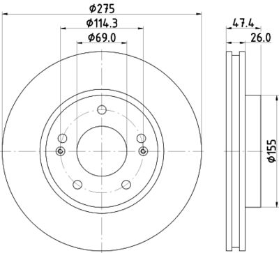 MDC2372 MINTEX Тормозной диск