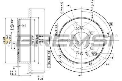 CD7493S BREMSI Тормозной диск