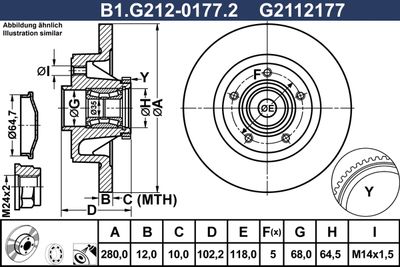 B1G21201772 GALFER Тормозной диск