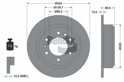 BDS2098 BENDIX Braking Тормозной диск