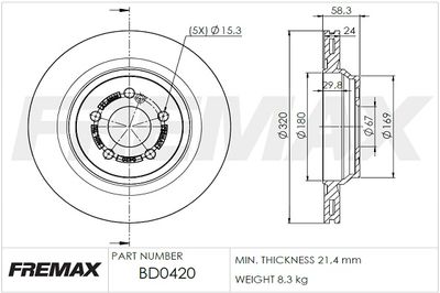 BD0420 FREMAX Тормозной диск