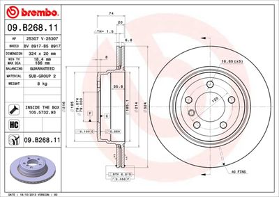 09B26811 BREMBO Тормозной диск