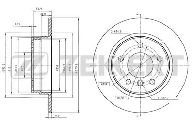 BS5002 ZEKKERT Тормозной диск