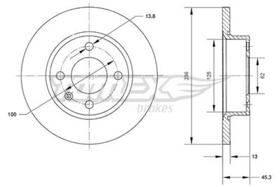 TX7041 TOMEX Brakes Тормозной диск