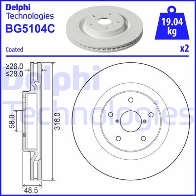 BG5104C DELPHI Тормозной диск