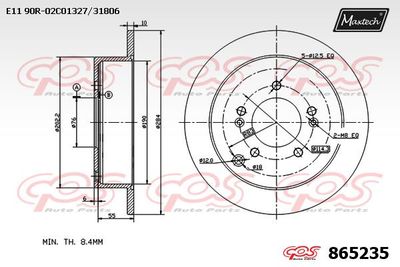 865235 MAXTECH Тормозной диск