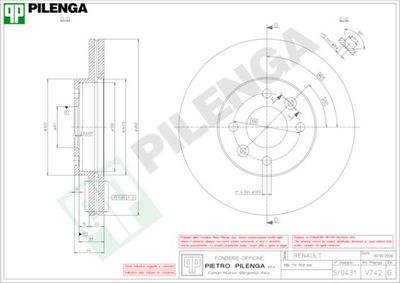 V742 PILENGA Тормозной диск