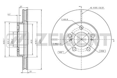 BS5779 ZEKKERT Тормозной диск