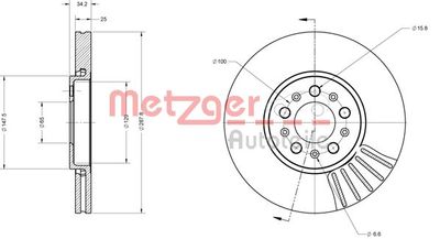 6110049 METZGER Тормозной диск