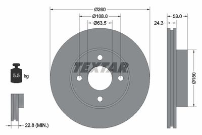 92037600 TEXTAR Тормозной диск