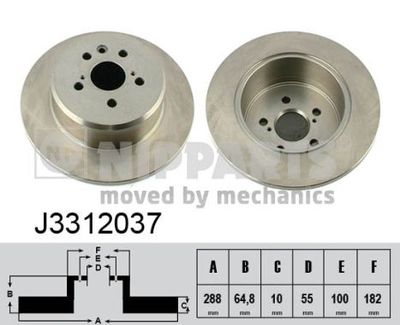 J3312037 NIPPARTS Тормозной диск