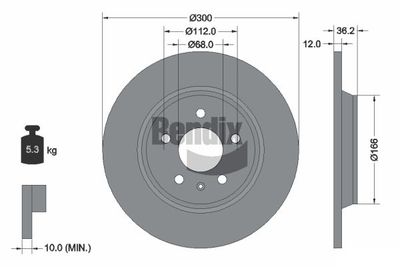 BDS1062 BENDIX Braking Тормозной диск