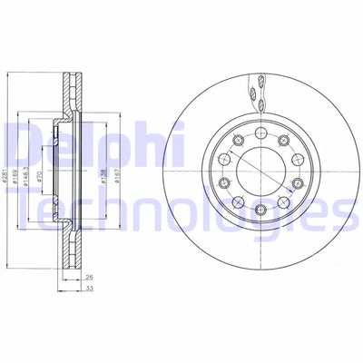 BG4314 DELPHI Тормозной диск