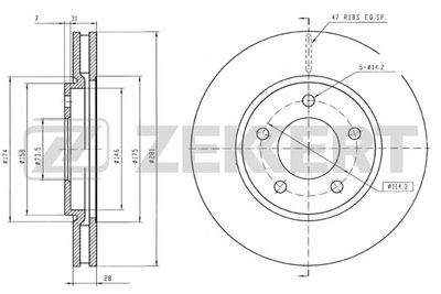 BS5221 ZEKKERT Тормозной диск