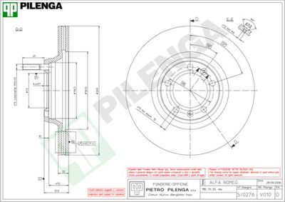 V010 PILENGA Тормозной диск