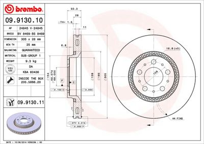 09913011 BREMBO Тормозной диск