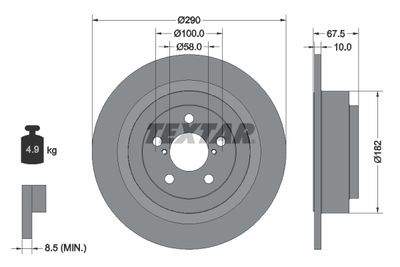 92158800 TEXTAR Тормозной диск