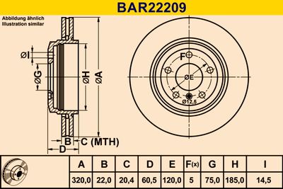 BAR22209 BARUM Тормозной диск