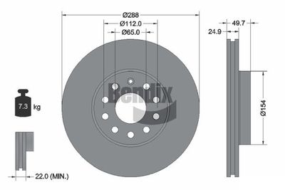 BDS1015HC BENDIX Braking Тормозной диск