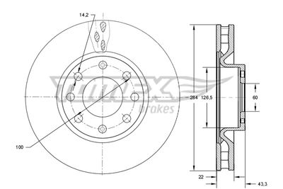 TX7376 TOMEX Brakes Тормозной диск