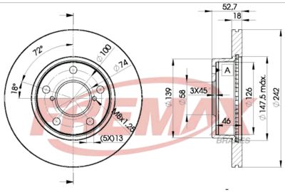 BD0032 FREMAX Тормозной диск