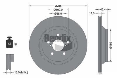 BDS2126 BENDIX Braking Тормозной диск