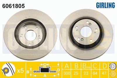 6061805 GIRLING Тормозной диск