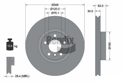 BDS1243HC BENDIX Braking Тормозной диск