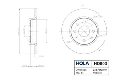 HD903 HOLA Тормозной диск