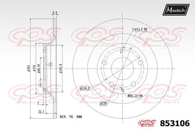 853106 MAXTECH Тормозной диск