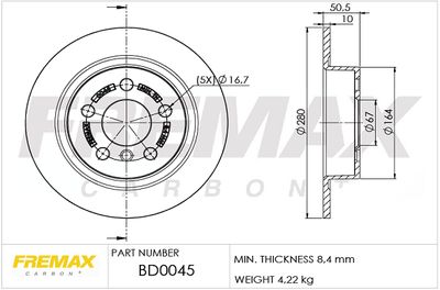 BD0045 FREMAX Тормозной диск