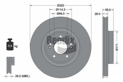 BDS2090HC BENDIX Braking Тормозной диск