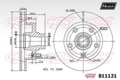 811121 MAXTECH Тормозной диск