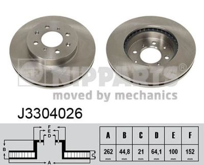 J3304026 NIPPARTS Тормозной диск