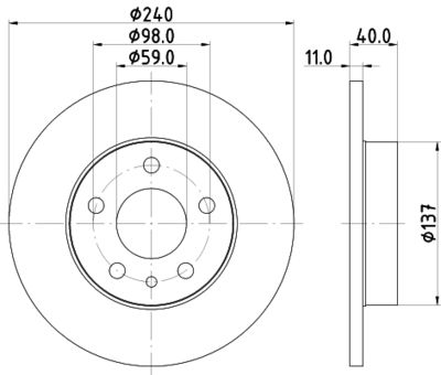 8DD355105511 HELLA PAGID Тормозной диск