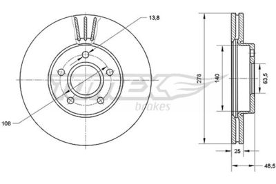 TX7111 TOMEX Brakes Тормозной диск